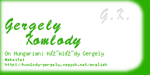 gergely komlody business card